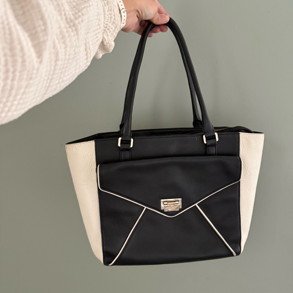 Kate Spade Black and Cream leather Tote Bag